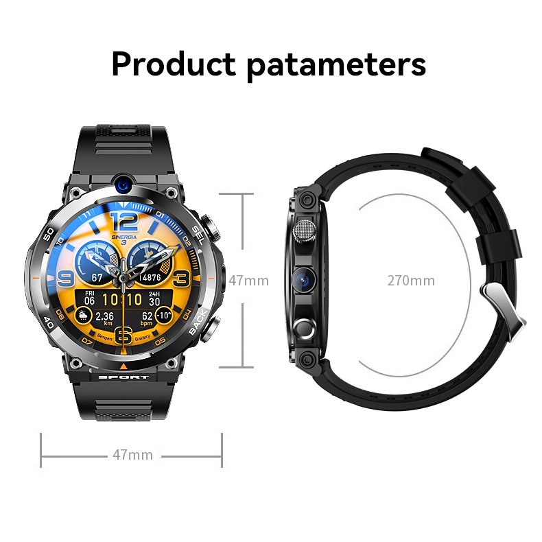 2024 Adult heart rate 4g SIM card watch dual camera IPX7 waterproof luxury smart watch for men